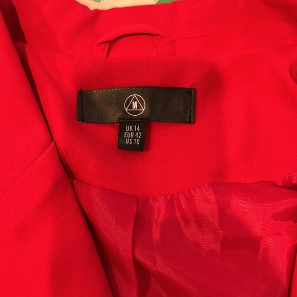 Cherry Red Double Breasted Long Sleeve Jacket Size 10 - Picture 8 of 8